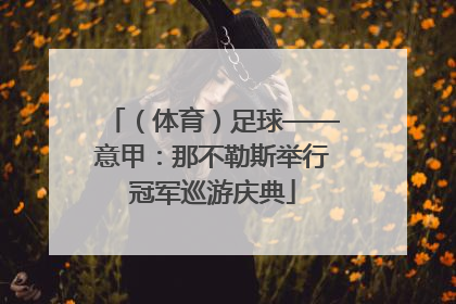 （体育）足球——意甲：那不勒斯举行冠军巡游庆典